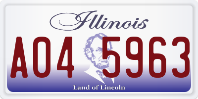 IL license plate A045963