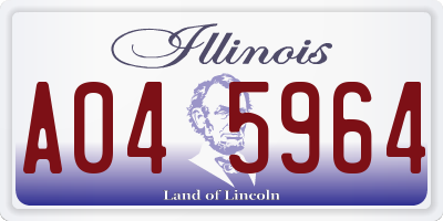 IL license plate A045964