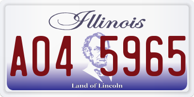 IL license plate A045965
