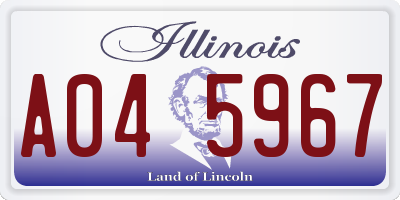 IL license plate A045967