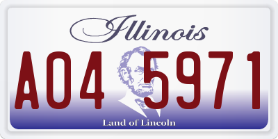 IL license plate A045971