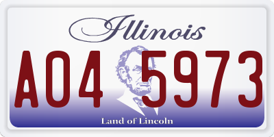 IL license plate A045973