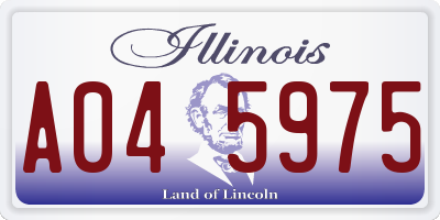 IL license plate A045975