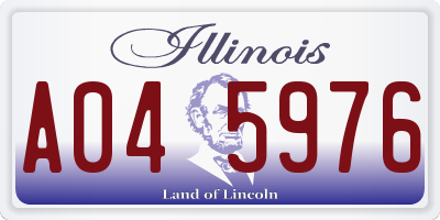 IL license plate A045976