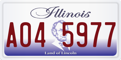 IL license plate A045977