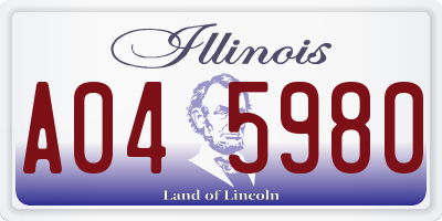IL license plate A045980
