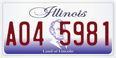 IL license plate A045981