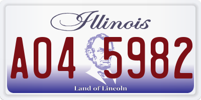 IL license plate A045982