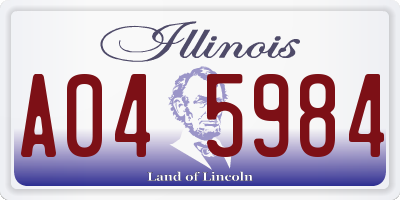 IL license plate A045984