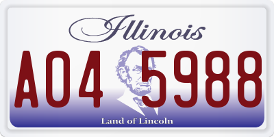 IL license plate A045988