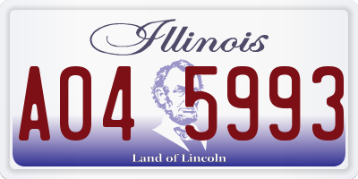 IL license plate A045993