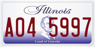 IL license plate A045997