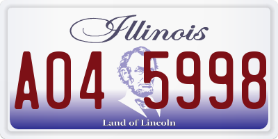 IL license plate A045998