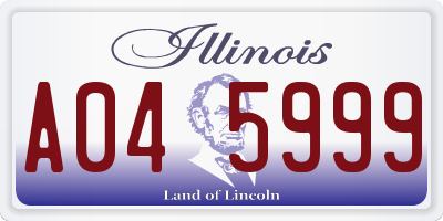 IL license plate A045999
