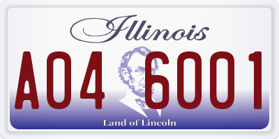 IL license plate A046001