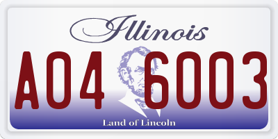 IL license plate A046003