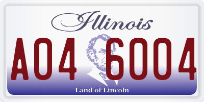 IL license plate A046004