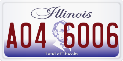 IL license plate A046006