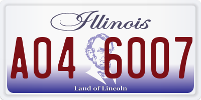 IL license plate A046007