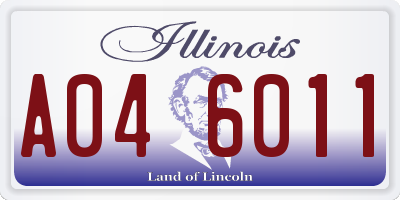 IL license plate A046011
