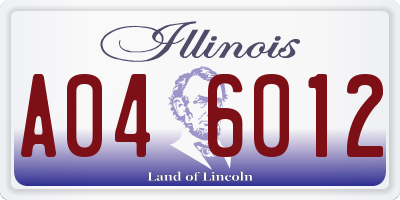 IL license plate A046012