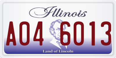 IL license plate A046013