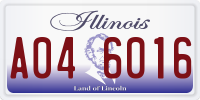 IL license plate A046016