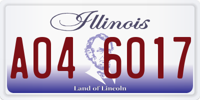 IL license plate A046017
