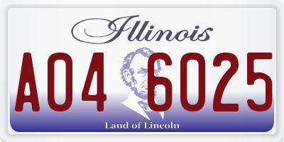 IL license plate A046025
