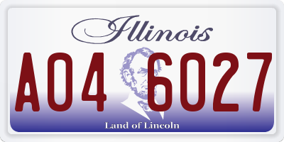 IL license plate A046027