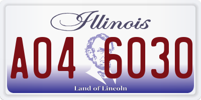 IL license plate A046030
