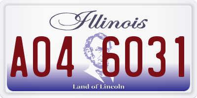 IL license plate A046031