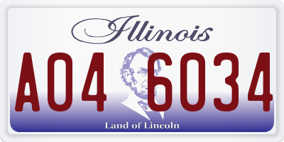 IL license plate A046034