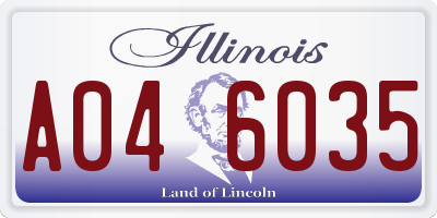 IL license plate A046035