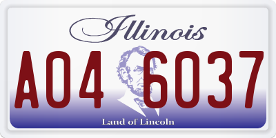 IL license plate A046037