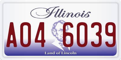 IL license plate A046039