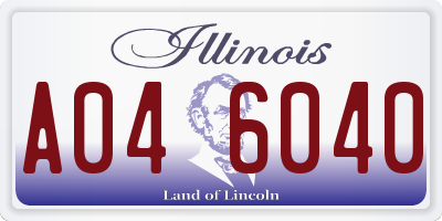 IL license plate A046040