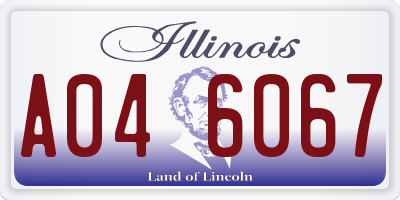 IL license plate A046067