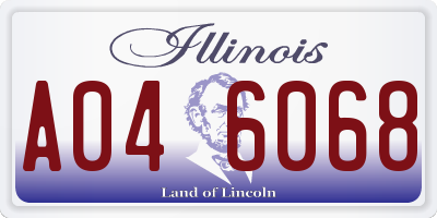 IL license plate A046068