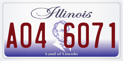 IL license plate A046071