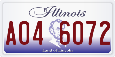 IL license plate A046072