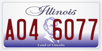 IL license plate A046077