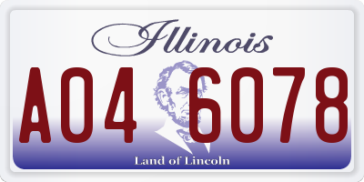 IL license plate A046078