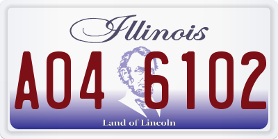 IL license plate A046102