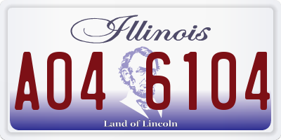 IL license plate A046104