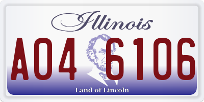 IL license plate A046106