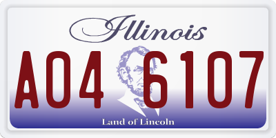 IL license plate A046107