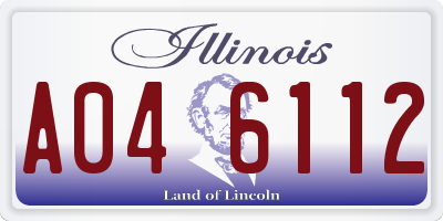 IL license plate A046112
