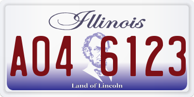 IL license plate A046123