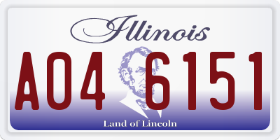 IL license plate A046151